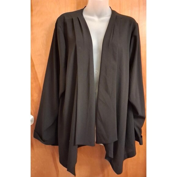 Catherines women's Black Open Front Top wrap Plus Size 2X 22/24 Cardigan - Picture 2 of 4
